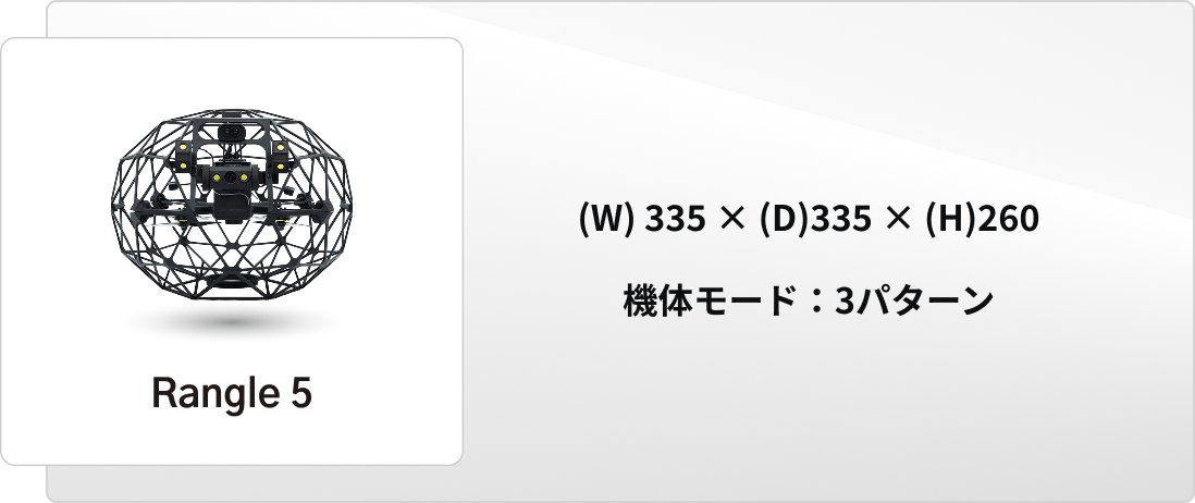 Rangle5 (W)335×(D)335×(H)260 機体モード：3パターン