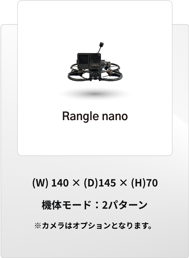 Rangle nano (W)140×(D)145×(H)70 機体モード：2パターン ※カメラはオプションとなります。